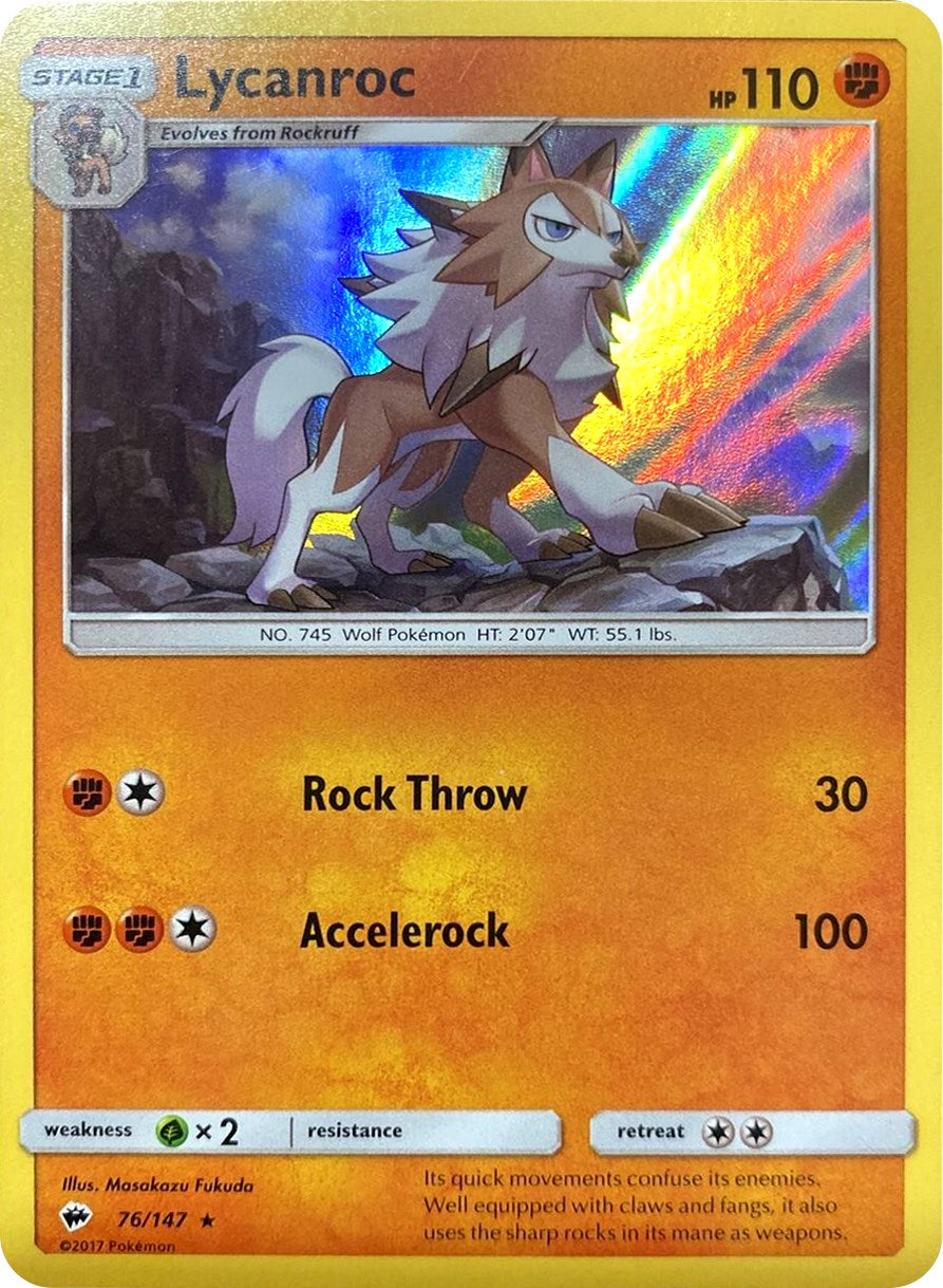 Lycanroc (76/147) (Water Web Holo) [Sun & Moon: Burning Shadows] - Card Brawlers | Quebec | Canada | Yu-Gi-Oh!