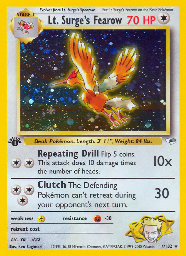 Lt. Surge's Fearow (7/132) [Gym Heroes 1st Edition] - Card Brawlers | Quebec | Canada | Yu-Gi-Oh!