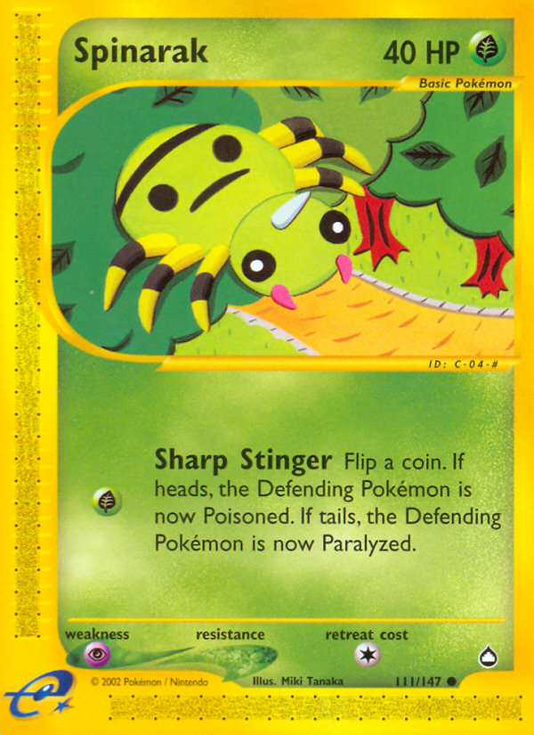 Spinarak (111/147) [Aquapolis] - Card Brawlers | Quebec | Canada | Yu-Gi-Oh!