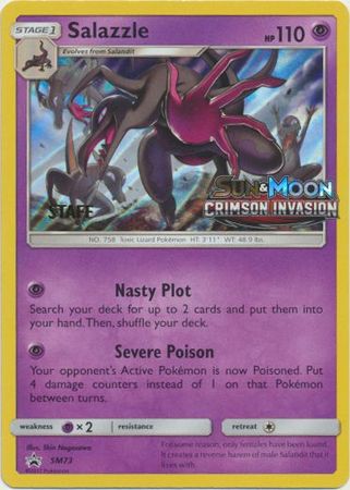 Salazzle (SM73) (Staff Prerelease Promo) [Sun & Moon: Black Star Promos] - Card Brawlers | Quebec | Canada | Yu-Gi-Oh!