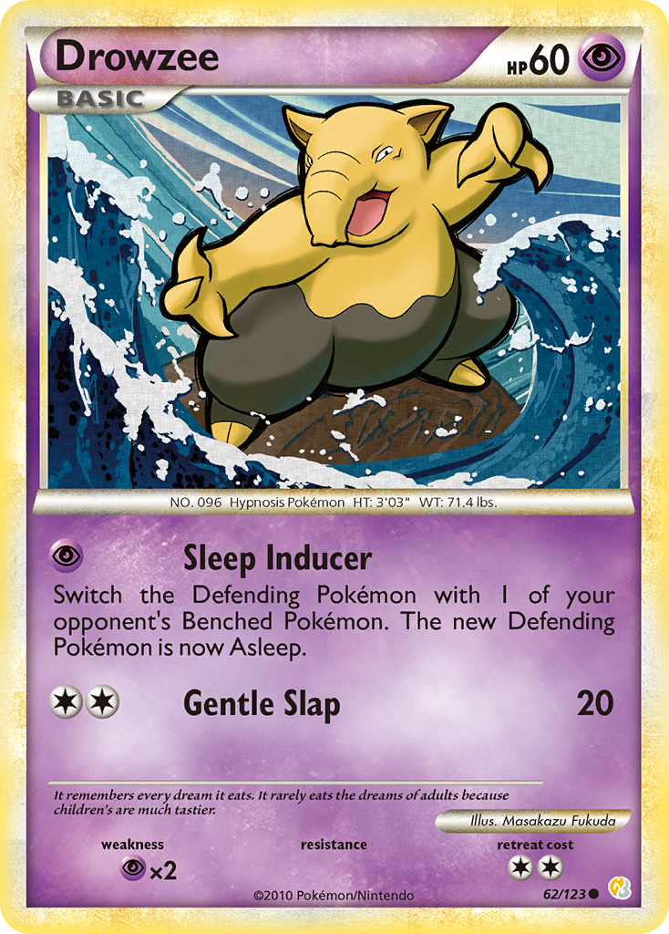 Drowzee (62/123) [HeartGold & SoulSilver: Base Set] - Card Brawlers | Quebec | Canada | Yu-Gi-Oh!