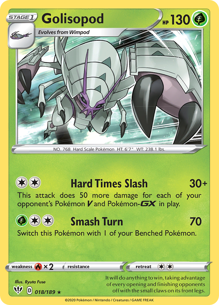 Golisopod (018/189) [Sword & Shield: Darkness Ablaze] - Card Brawlers | Quebec | Canada | Yu-Gi-Oh!
