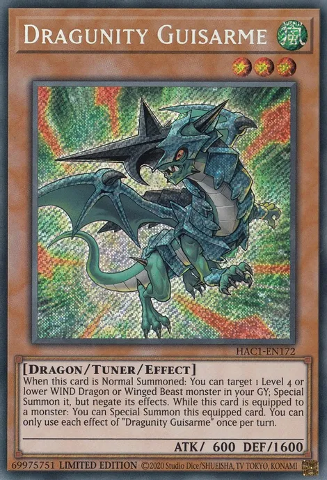 Dragunity Guisarme [HAC1-EN172] Secret Rare - Card Brawlers | Quebec | Canada | Yu-Gi-Oh!