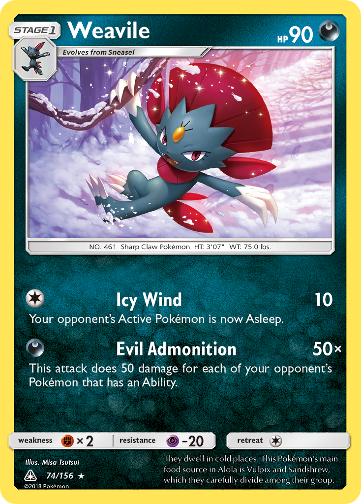 Weavile (74/156) [Sun & Moon: Ultra Prism] - Card Brawlers | Quebec | Canada | Yu-Gi-Oh!
