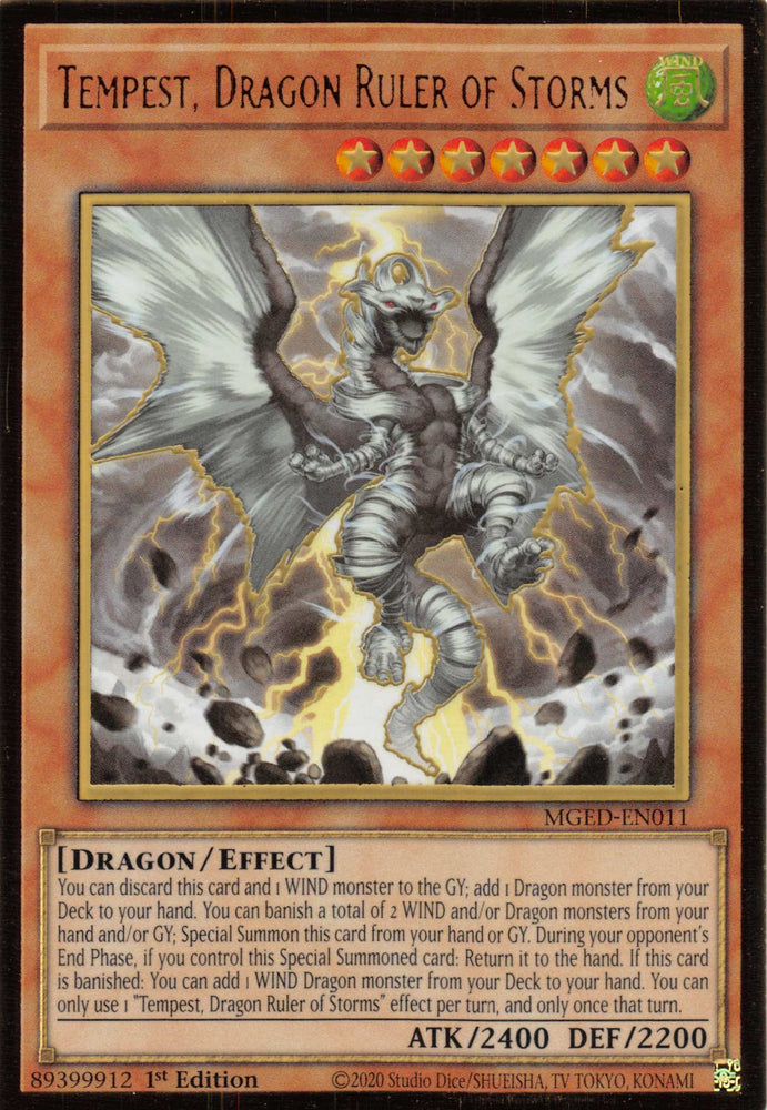 Tempest, Dragon Ruler of Storms [MGED-EN011] Gold Rare - Card Brawlers | Quebec | Canada | Yu-Gi-Oh!