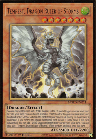 Tempest, Dragon Ruler of Storms [MGED-EN011] Gold Rare - Card Brawlers | Quebec | Canada | Yu-Gi-Oh!