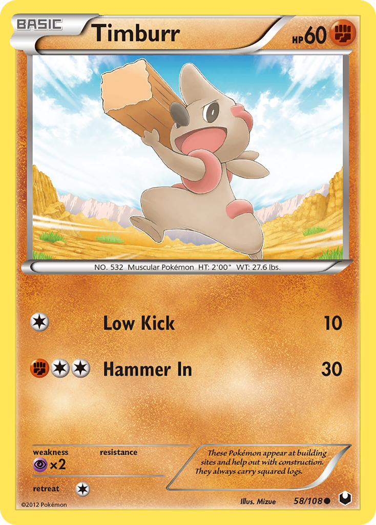 Timburr (58/108) [Black & White: Dark Explorers] - Card Brawlers | Quebec | Canada | Yu-Gi-Oh!
