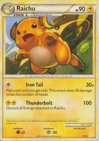 Raichu (19/30) [HeartGold & SoulSilver: Trainer Kit - Raichu] - Card Brawlers | Quebec | Canada | Yu-Gi-Oh!