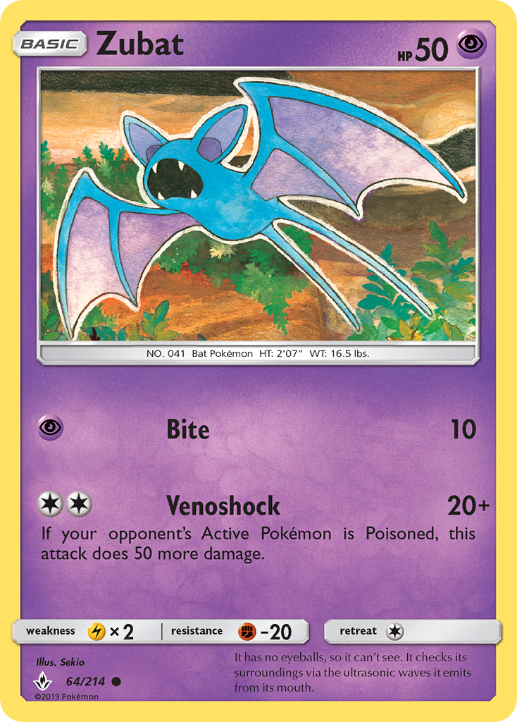 Zubat (64/214) [Sun & Moon: Unbroken Bonds] - Card Brawlers | Quebec | Canada | Yu-Gi-Oh!