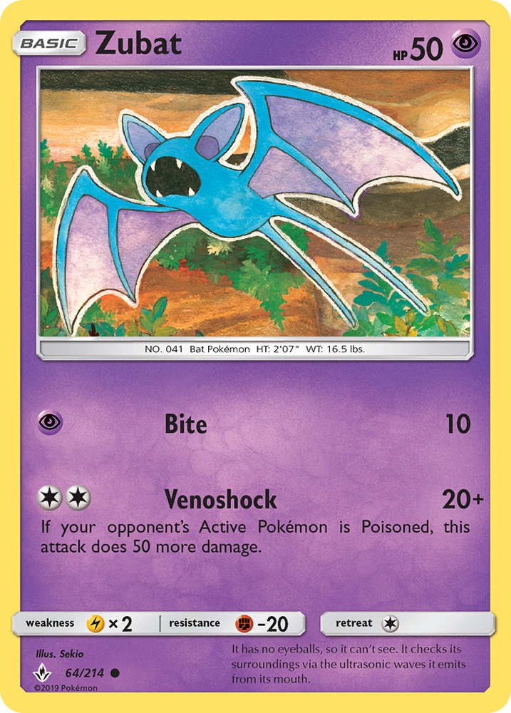 Zubat (64/214) [Sun & Moon: Unbroken Bonds] - Card Brawlers | Quebec | Canada | Yu-Gi-Oh!