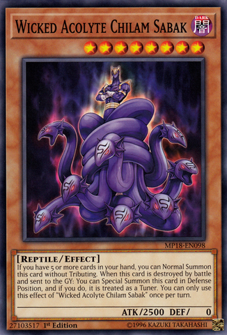Wicked Acolyte Chilam Sabak [MP18-EN098] Common - Card Brawlers | Quebec | Canada | Yu-Gi-Oh!