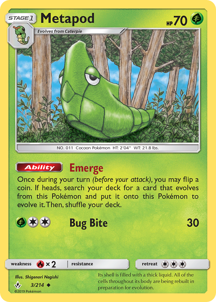 Metapod (3/214) [Sun & Moon: Unbroken Bonds] - Card Brawlers | Quebec | Canada | Yu-Gi-Oh!