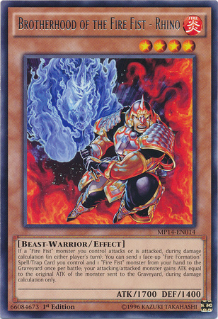 Brotherhood of the Fire Fist - Rhino [MP14-EN014] Rare - Yu-Gi-Oh! - Card Brawlers | Quebec | Canada |