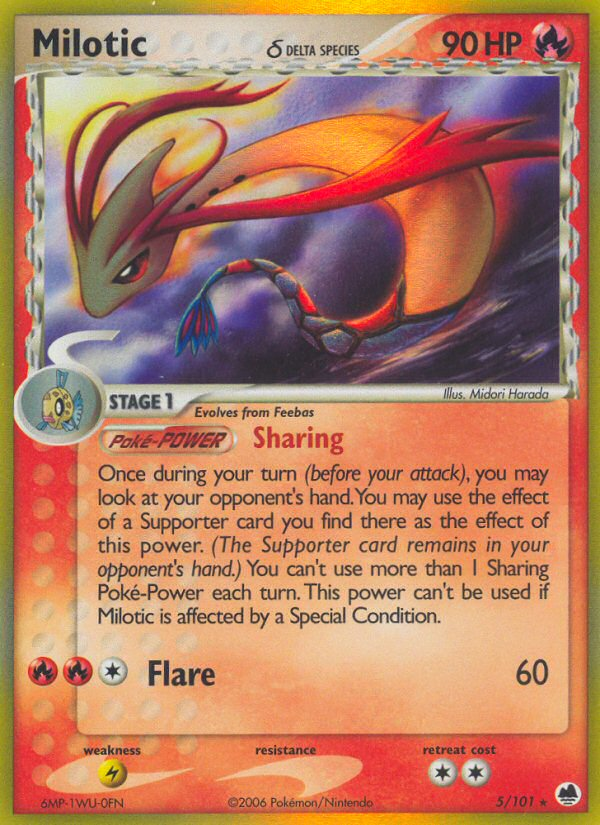 Milotic (5/101) (Delta Species) [EX: Dragon Frontiers] - Card Brawlers | Quebec | Canada | Yu-Gi-Oh!