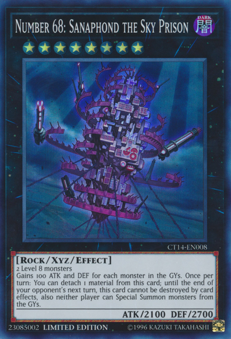 Number 68: Sanaphond the Sky Prison [CT14-EN008] Super Rare - Card Brawlers | Quebec | Canada | Yu-Gi-Oh!