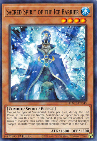 Sacred Spirit of the Ice Barrier (Duel Terminal) [HAC1-EN045] Parallel Rare - Card Brawlers | Quebec | Canada | Yu-Gi-Oh!