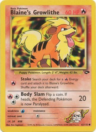 Blaine's Growlithe (62/132) [Gym Challenge Unlimited] - Card Brawlers | Quebec | Canada | Yu-Gi-Oh!