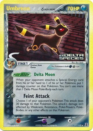 Umbreon (17/113) (Delta Species) (Stamped) [EX: Delta Species] - Card Brawlers | Quebec | Canada | Yu-Gi-Oh!