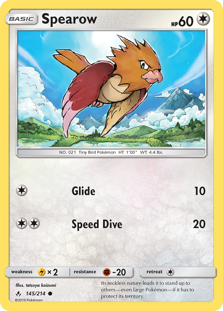 Spearow (145/214) [Sun & Moon: Unbroken Bonds] - Card Brawlers | Quebec | Canada | Yu-Gi-Oh!