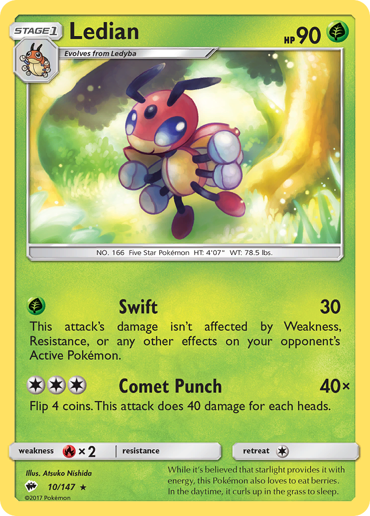 Ledian (10/147) [Sun & Moon: Burning Shadows] - Card Brawlers | Quebec | Canada | Yu-Gi-Oh!