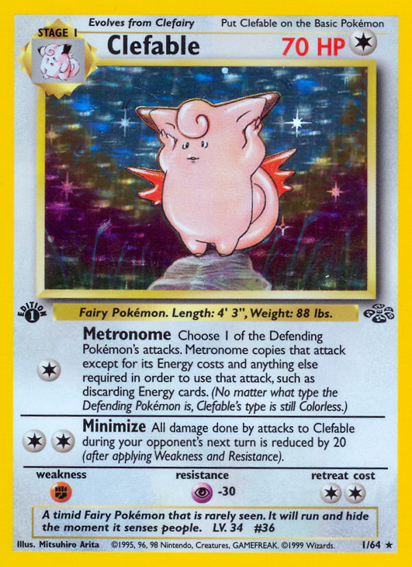 Clefable (1/64) [Jungle 1st Edition] - Card Brawlers | Quebec | Canada | Yu-Gi-Oh!