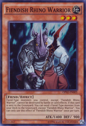 Fiendish Rhino Warrior [OP02-EN005] Super Rare - Yu-Gi-Oh! - Card Brawlers | Quebec | Canada |