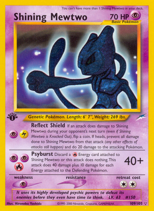 Shining Mewtwo (109/105) [Neo Destiny 1st Edition] - Card Brawlers | Quebec | Canada | Yu-Gi-Oh!
