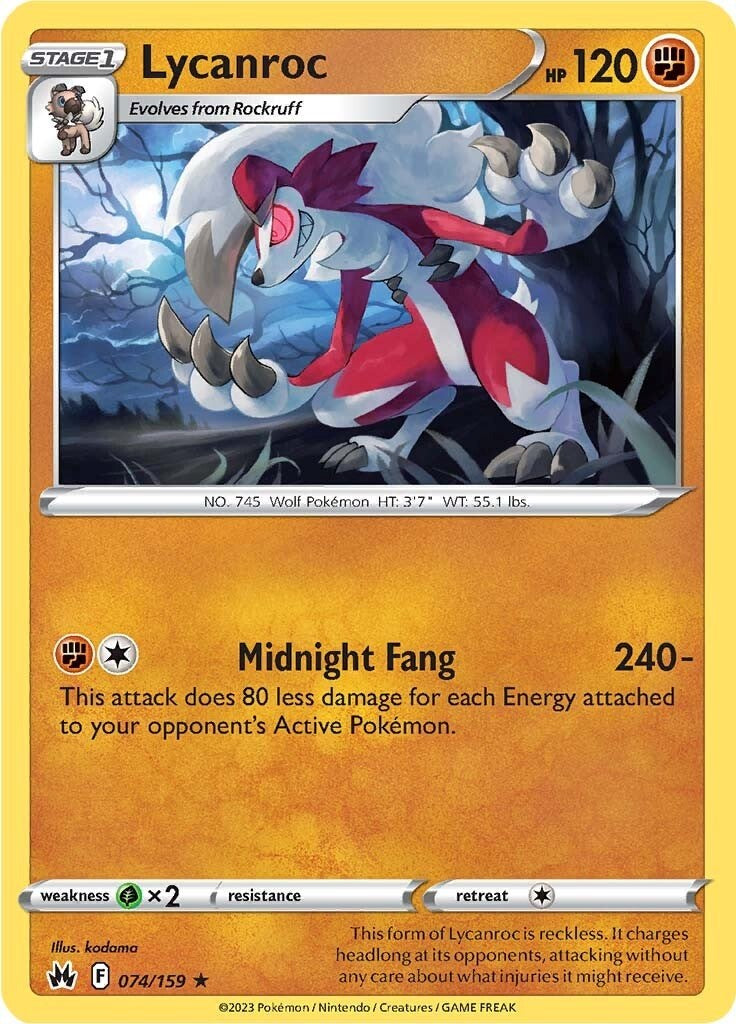 Lycanroc (074/159) [Sword & Shield: Crown Zenith] - Card Brawlers | Quebec | Canada | Yu-Gi-Oh!