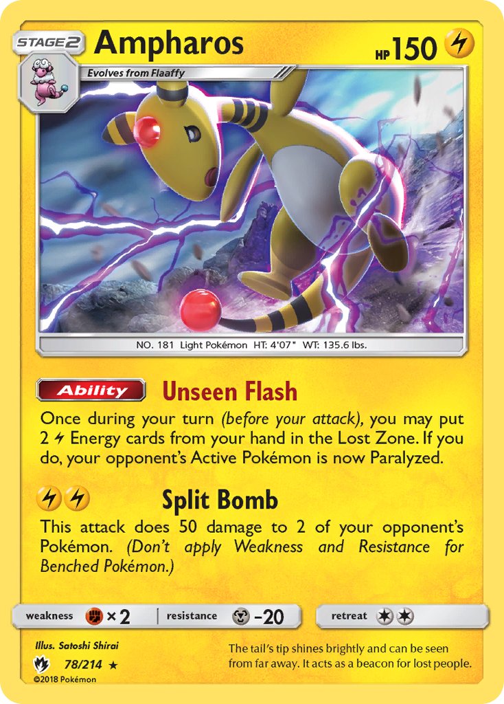 Ampharos (78/214) (Theme Deck Exclusive) [Sun & Moon: Lost Thunder] - Card Brawlers | Quebec | Canada | Yu-Gi-Oh!
