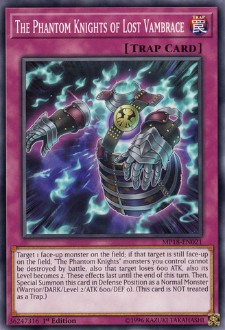 The Phantom Knights of Lost Vambrace [MP18-EN021] Common - Card Brawlers | Quebec | Canada | Yu-Gi-Oh!