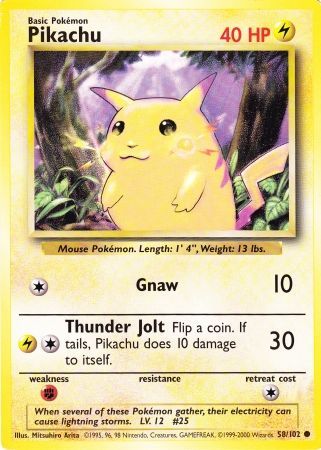 Pikachu (58/102) (Jumbo Card) [Base Set Unlimited] - Card Brawlers | Quebec | Canada | Yu-Gi-Oh!