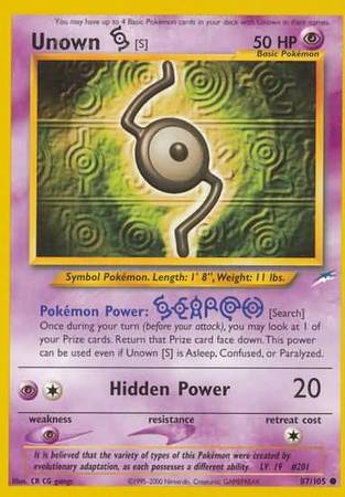 Unown [S] (87/105) [Neo Destiny Unlimited] - Card Brawlers | Quebec | Canada | Yu-Gi-Oh!