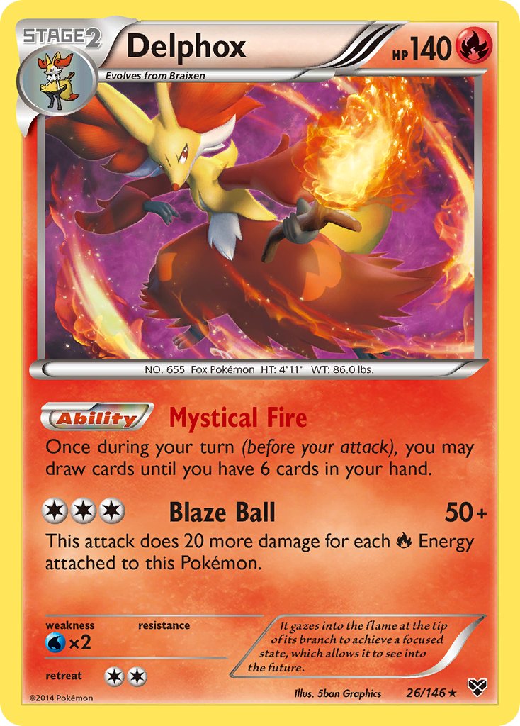 Delphox (26/146) (Cosmos Holo) (Blister Exclusive) [XY: Base Set] - Card Brawlers | Quebec | Canada | Yu-Gi-Oh!