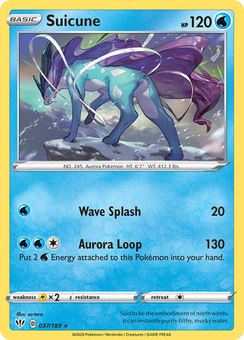 Suicune (037/189) (Theme Deck Exclusive) [Sword & Shield: Darkness Ablaze] - Card Brawlers | Quebec | Canada | Yu-Gi-Oh!