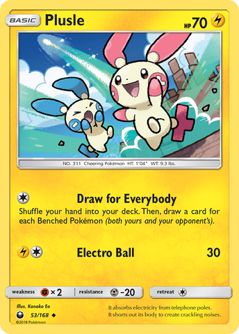 Plusle (53/168) [Sun & Moon: Celestial Storm] - Card Brawlers | Quebec | Canada | Yu-Gi-Oh!