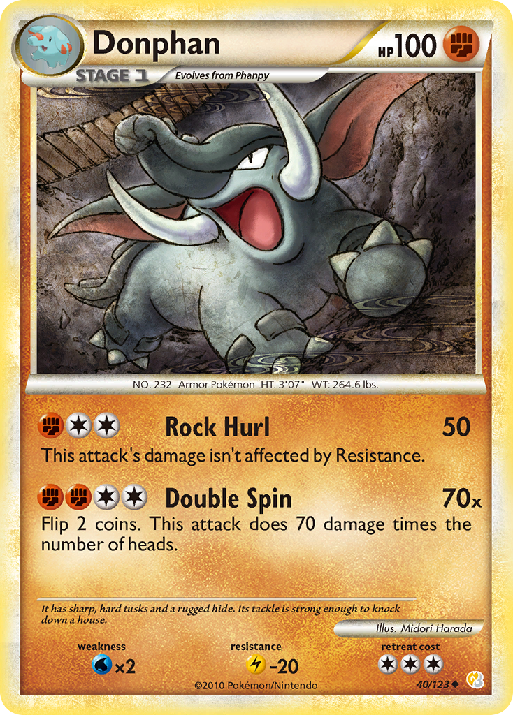 Donphan (40/123) [HeartGold & SoulSilver: Base Set] - Card Brawlers | Quebec | Canada | Yu-Gi-Oh!