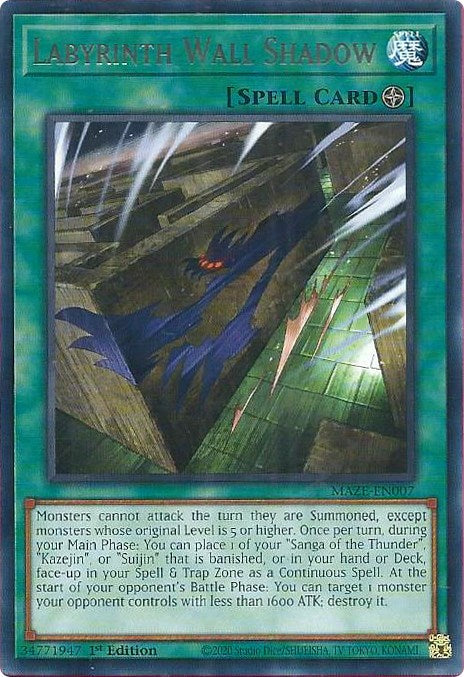 Labyrinth Wall Shadow [MAZE-EN007] Rare - Card Brawlers | Quebec | Canada | Yu-Gi-Oh!