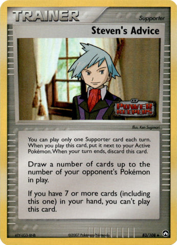 Steven's Advice (83/108) (Stamped) [EX: Power Keepers] - Card Brawlers | Quebec | Canada | Yu-Gi-Oh!