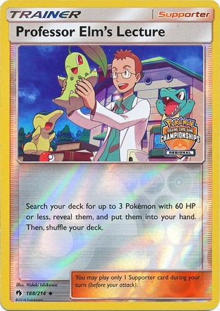 Professor Elm's Lecture (188/214) (Regional Championship Promo) [Sun & Moon: Lost Thunder] - Card Brawlers | Quebec | Canada | Yu-Gi-Oh!