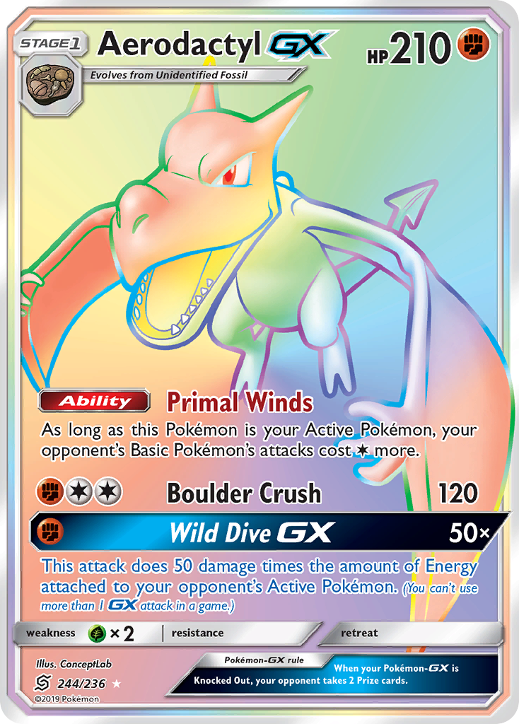 Aerodactyl GX (244/236) [Sun & Moon: Unified Minds] - Card Brawlers | Quebec | Canada | Yu-Gi-Oh!