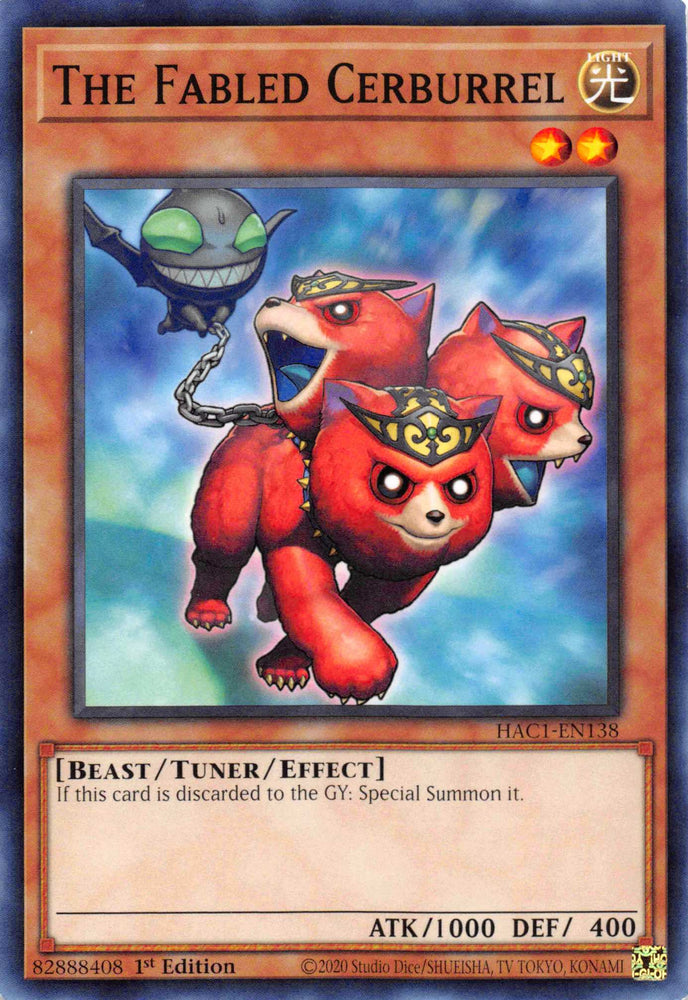 The Fabled Cerburrel [HAC1-EN138] Common - Card Brawlers | Quebec | Canada | Yu-Gi-Oh!