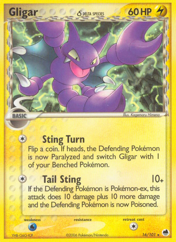 Gligar (16/101) (Delta Species) [EX: Dragon Frontiers] - Card Brawlers | Quebec | Canada | Yu-Gi-Oh!