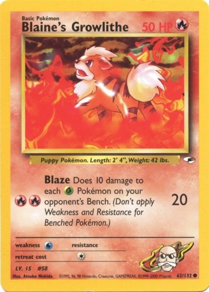 Blaine's Growlithe (62/132) [Gym Heroes Unlimited] - Card Brawlers | Quebec | Canada | Yu-Gi-Oh!