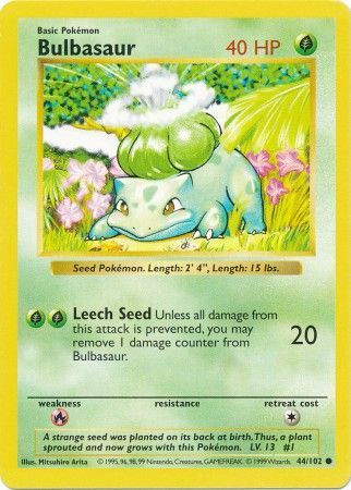 Bulbasaur (44/102) [Base Set Shadowless Unlimited] - Card Brawlers | Quebec | Canada | Yu-Gi-Oh!