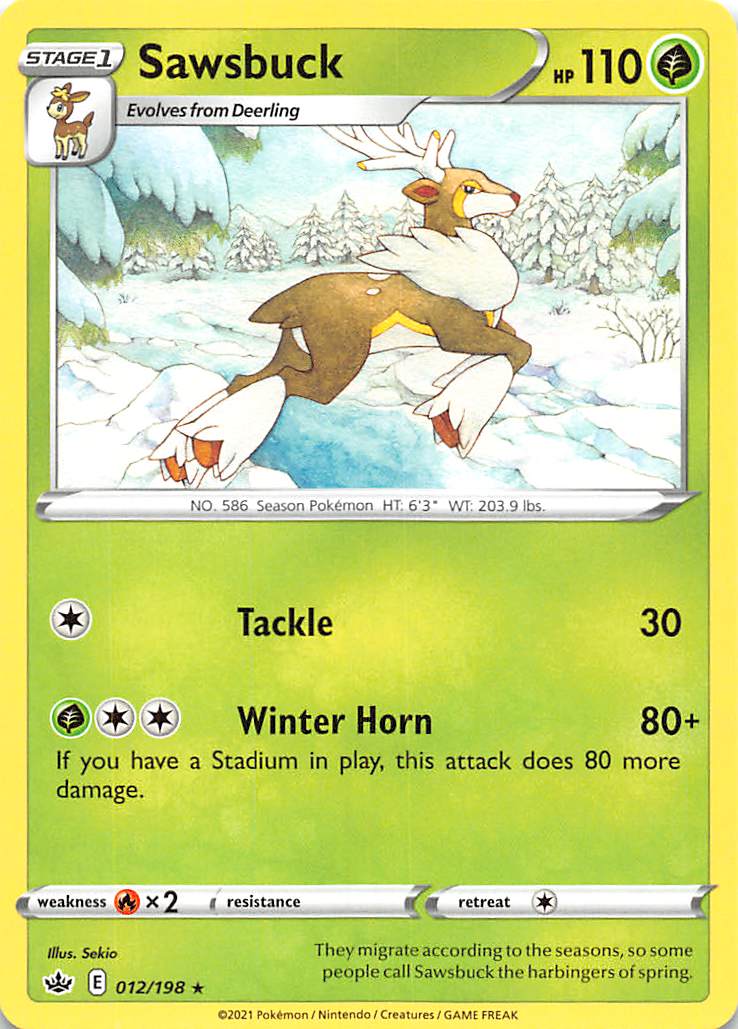 Sawsbuck (012/198) [Sword & Shield: Chilling Reign] - Card Brawlers | Quebec | Canada | Yu-Gi-Oh!