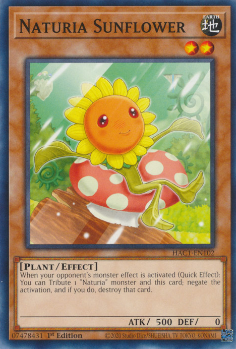 Naturia Sunflower [HAC1-EN102] Common - Card Brawlers | Quebec | Canada | Yu-Gi-Oh!