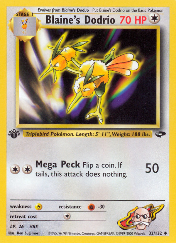 Blaine's Dodrio (32/132) [Gym Challenge 1st Edition] - Card Brawlers | Quebec | Canada | Yu-Gi-Oh!