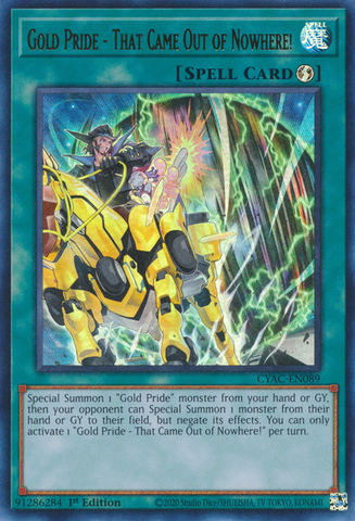 Gold Pride - That Came Out of Nowhere! [CYAC-EN089] Ultra Rare - Card Brawlers | Quebec | Canada | Yu-Gi-Oh!