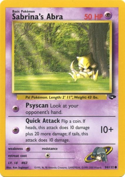Sabrina's Abra (94/132) [Gym Challenge Unlimited] - Card Brawlers | Quebec | Canada | Yu-Gi-Oh!