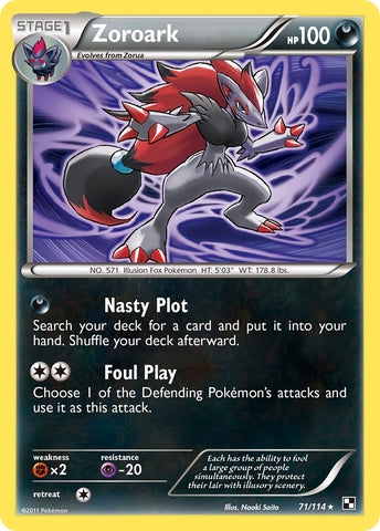 Zoroark (71/114) (Cracked Ice Holo) (Blister Exclusive) [Black & White: Base Set] - Card Brawlers | Quebec | Canada | Yu-Gi-Oh!